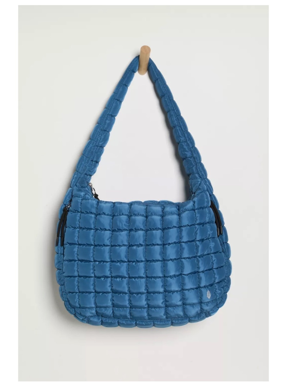 Free People Quilted Shoulder Bag in Blue